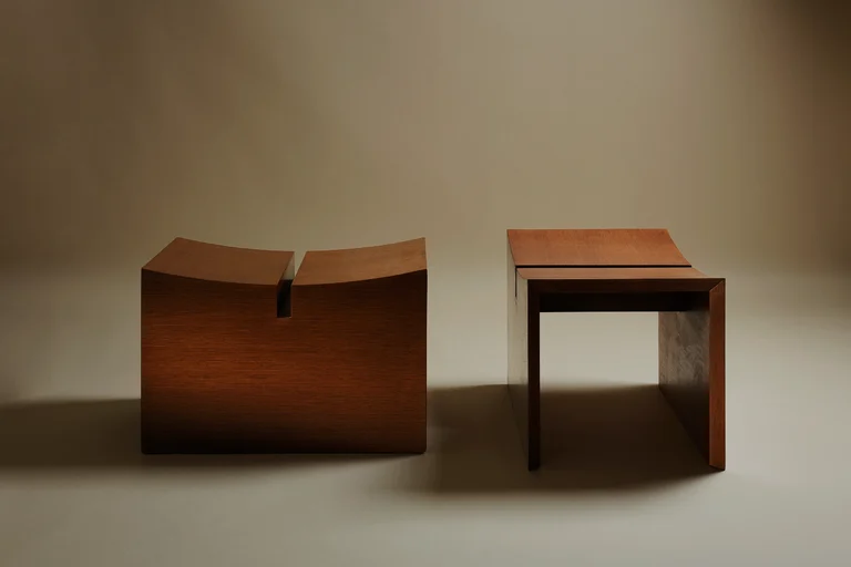 galerie fahrenheit collection jean michel wilmotte tabouret elysee brun 1983 001